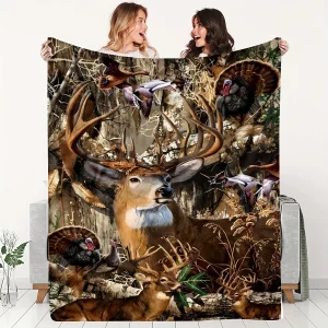 Flannel Throw Blanket (Elk, Turkey)