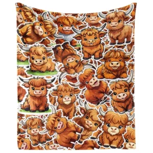 Highland Cow Throw Blanket