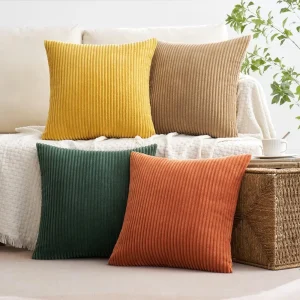 4 pack Corduroy Throw Pillow Covers 18x18 "